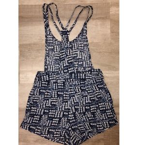 Patterned Overall Romper